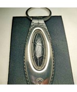 Montblanc Key Ring Mat Steel Oval with Black Alligator Printed Leather NIB - £192.72 GBP
