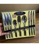 Vintage Night Sky Stainless Steel Flatware 24-Piece Set Atomic Star USA - $79.99
