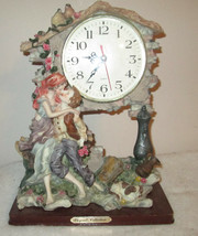 QUARTZ MANTEL CLOCK RESIN PENDULUM  KISSING SLEEPING DOG ELEGANT COLLECTION - $76.77 CAD