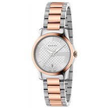Gucci G-Timeless Silver Dial Two-tone Ladies Watch YA126528 - £413.10 GBP