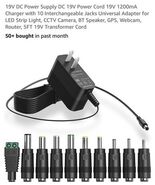 19V DC Power Supply DC 19V Power Cord 19V 1200mA Charger with 10 Interch... - $229.97 MXN