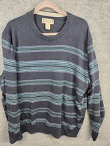 Duluth Trading Company Blue Striped Sweater 2XL Pullover Cotton Blend - £21.49 GBP