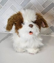 FurReal Friends Dog Brown White Spaniel Plush Walks Barks 2010 Hasbro WORKS - £13.48 GBP