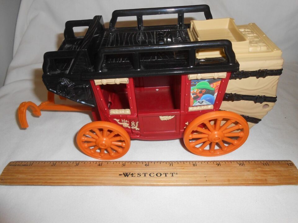 Kids Vintage Fisher Price Western Cannonball Stag Coach shoots red cannon ball - $11.87