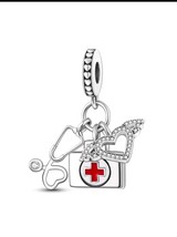 Doctor simil pandora charms,medician charm for pandora,silver doctor cha... - $19.00