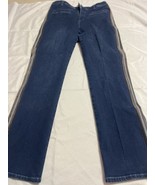 J McLaughlin Jeans Womens 8 Blue Shaping Stretch Side Stripe Pockets Casual - $26.93