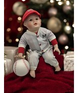 Vintage Yolanda Bello Signed Michael Baseball Baby Boy Porcelain Doll 11&quot; - $29.66