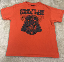 Boys&#39; Star Wars Orange Halloween Come to the Dark Side Tee T-Shirt Sz Small - £7.76 GBP