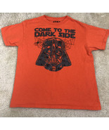 Boys&#39; Star Wars Orange Halloween Come to the Dark Side Tee T-Shirt Sz Small - £7.89 GBP