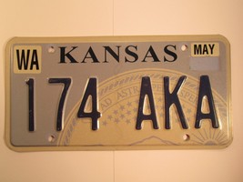 LICENSE PLATE Tag 2007 2009 KANSAS 174 AKA Wallace County STATE SEAL [Z91] - £8.34 GBP