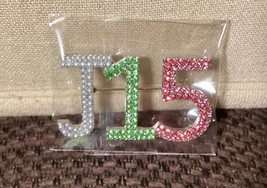 Bling “J15” Pink/Green Sorority Lapel Stick Metal Pin - £12.53 GBP