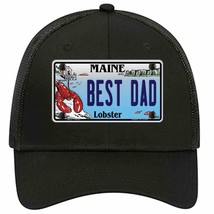 Best Dad Maine Lobster Novelty Black Mesh License Plate Hat - £23.29 GBP
