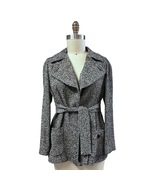 VTG Alpaca Blend Agnona Bergdorf Goodman Sz 44/L/XL Blk/Wht Tweed Jacket w/Belt - $310.96
