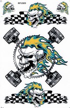 AU267 SKULL TIRE FIRE Scooter Sticker Decal Racing Tuning Size 27x18 cm/... - £3.11 GBP