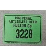 1966 Penna Antlerless Deer 3228 Fulton Co Cardboard Hunting License Penn... - £20.29 GBP