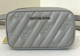 New Michael Kors Rose Belt Bag Quilted Vegan Leather Pearl Grey - £56.88 GBP