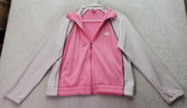 Nike Jacket Junior Medium Pink Fleece Long Sleeve Elastic Hem Logo Full Zipper - £21.80 GBP