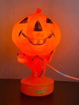 Halloween Blow Mold Pumpkin with Cat Jack o Lantern Decor 14” Bayshore V... - $34.65