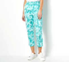 Any Body Printed Brushed Towel Terry Pants- SEABLUE/ Tie Dye, 1X - £18.32 GBP