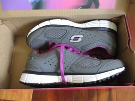 BNIB Skechers Perfect Fit Women&#39;s Light weight running Shoes, Grey/purple - £37.36 GBP