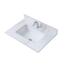 31Inch Sintered Stone Bathroom Vanity Top White Gold Color With Undermou... - £262.18 GBP
