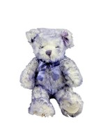 Build a Bear NIKKI&#39;S BEAR Purple Ribbon w Gold Pin Child Cancer Bear Plush  - £22.40 GBP