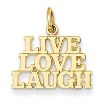 14K Yellow Gold Live Love Laugh Charm Pendant - £135.88 GBP