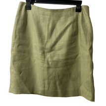 Amanda Smith Skirt Women 12p Green A Line Linen Back Zip Mid Rise 32x19.5 - $17.25