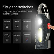 Multifunctional Charging Emergency Light Convenient Keychain Work Light COB High - £30.81 GBP