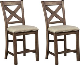 Signature Design by Ashley Moriville Rustic Farmhouse 24.5" Upholstered Barstool - £256.23 GBP