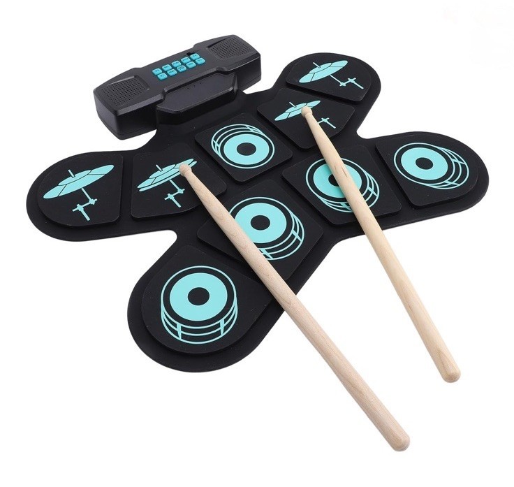 Electronic Drum Set Portable Foldable Built In Dual Stereo Speakers 9 Key Dr CHU Item image 2