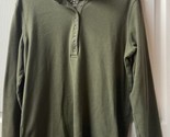 Natural Reflections Womens Size XL Green Henley Knit Long Sleeve Shirt - $13.43