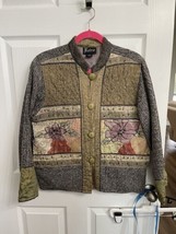 Retro Womens boho floral patchwork jacket Shacket Cottagecore Small Vintage - £20.89 GBP