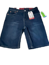 Boy&#39;s Levis Slim, Adjustable Waistband Dark Wash Denim Shorts Size 18 R NWT - £16.99 GBP