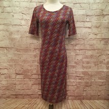 LuLaRoe JULIA Dress Womens BodyCon Sheath Dress Size XS Multicolor Stret... - $23.20