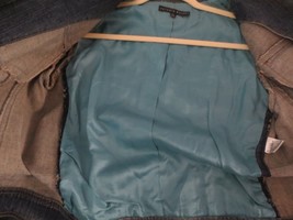 Antonio Melani Sequin beaded collar Pocket Denim Blue Jean Jacket Size 10 EUC - £31.97 GBP