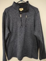 Woolrich Quarter Zip Pullover Mens XL Fleece Sweater Sweatshirt Blue/Gray - £12.74 GBP