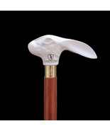 Handmade White Rabbit Head Handle vintage Designer Wooden Walking Cane S... - $24.27+