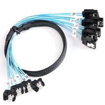 Sata Iii Cable 0.5M 6Pcs Set Sata Cable 90 Degree Right Angle Sata Data Cable Sa - £23.77 GBP