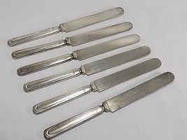 6 Pcs ANTIQUE ONEIDA SILVER PLATE BLUNT KNIFE RARE 1915 MONROE MOHAWK PA... - $39.59