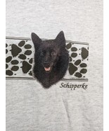 Vintage Hanes Schipperke T-Shirt Large Gray Dog Pawprints NOS - £11.06 GBP