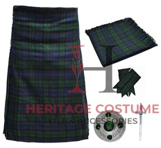 Men&#39;s Scottish Traditional 8 Yard Kilt Brown Watch Tartan KILT Package - £70.52 GBP+