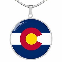 Express Your Love Gifts Colorado State Flag Necklace Stainless Steel or 18k Gold - $54.40