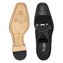 Belvedere Capitano Genuine Oiled Caiman Crocodile Italian Suede Black R103 image 2