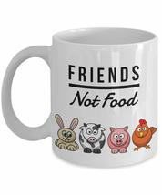 Funny Vegan Mug Friends Not Food Gag for Vegetarian Ceramic Coffee Cup Birthday  - £13.23 GBP