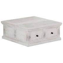 vidaXL Mango Wood Coffee Table Solid White 42x24 Inches Modern Home Furniture - $6,850.01 MXN