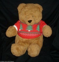 Vintage 1988 Mattel Emotions Brown Teddy Bear Stuffed Animal Plush Toy Sweater - $33.25