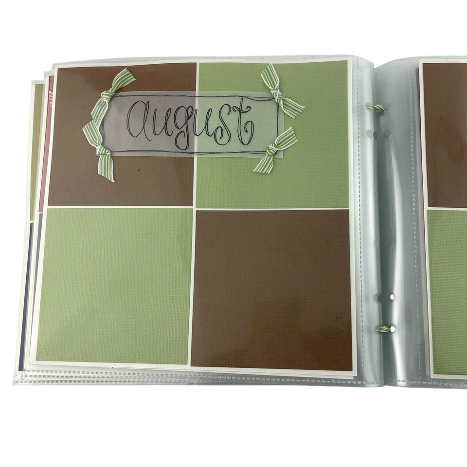 Handmade Scrapbook Album The Year In Review Twelve Month 8" x 8" Page Size Item image 9