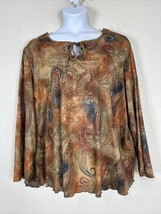 NWT Avenue Womens Plus Size 30/32 (4X) Faux Suede Paisley Top Tie Neck - £20.78 GBP