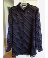 NEW Black Velvet Burnout Shirt/Jacket~Large~Nordstrom $179~NWT~Sheer Per... - $121.01 CAD